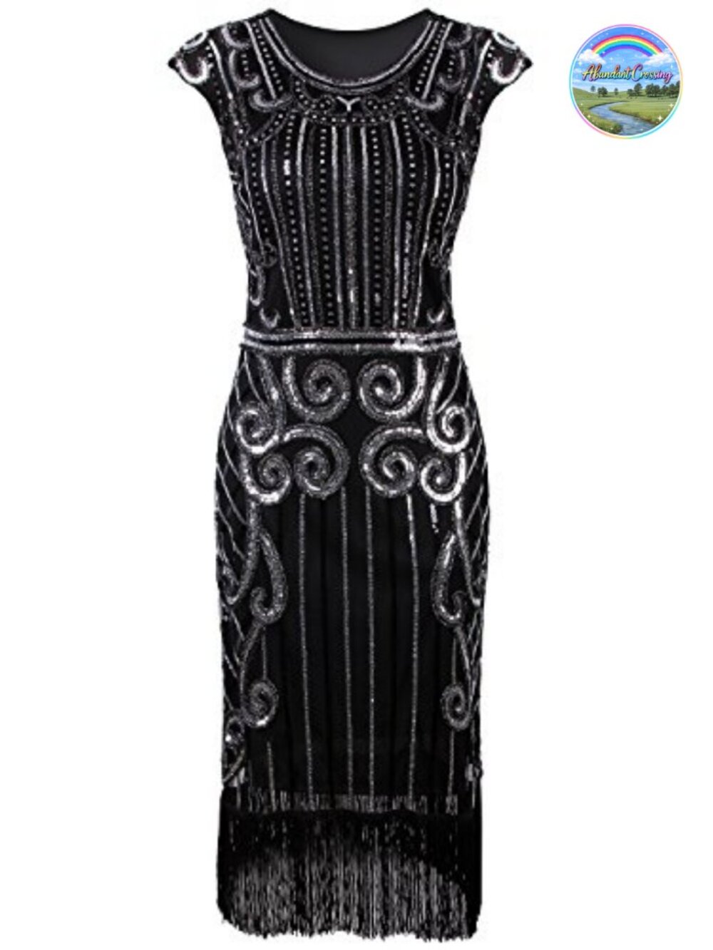 1920s Vintage Sequin Fringe Flapper Dress Gatsby Costume
